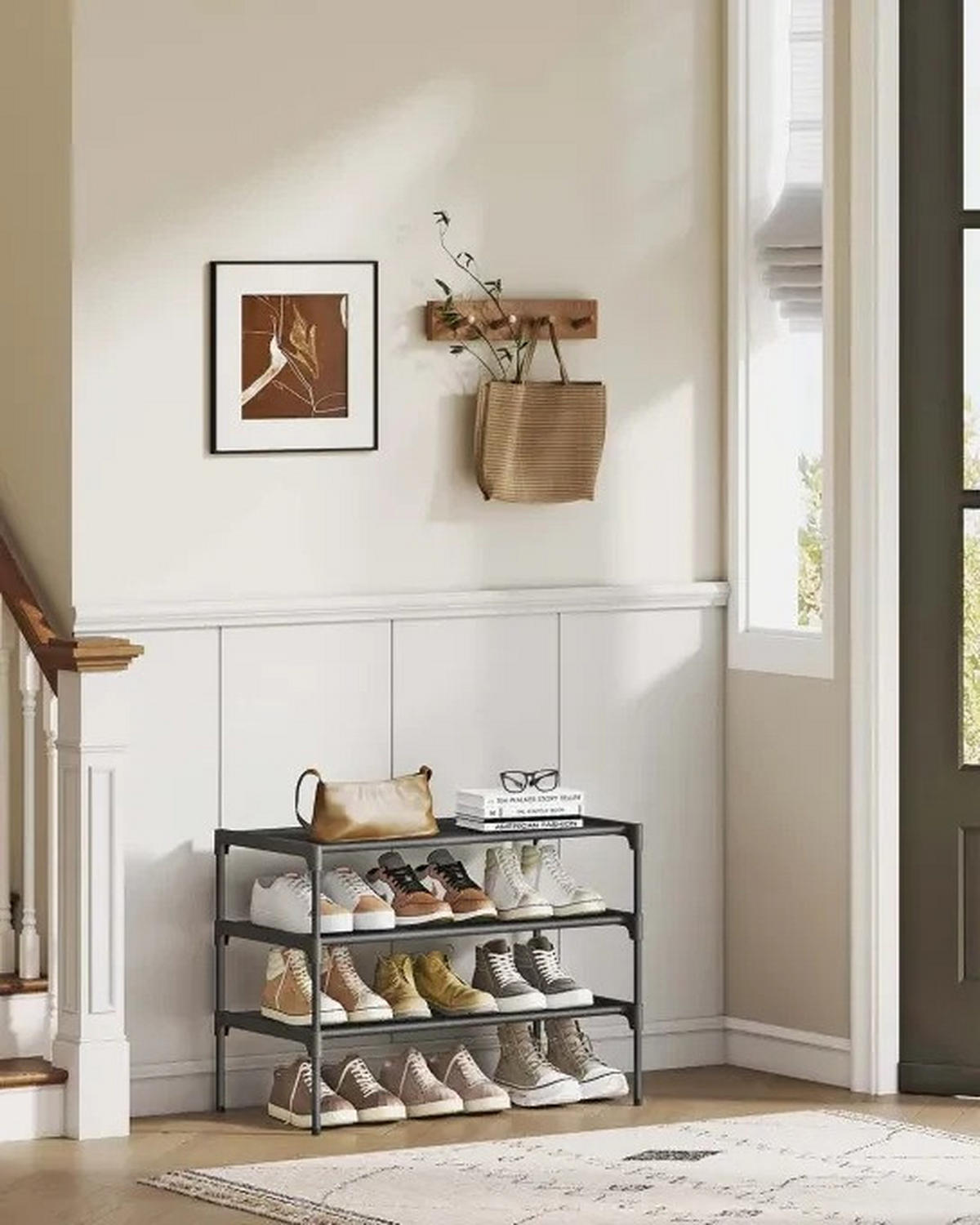 SCHUHREGAL Schwarz  - Schwarz, Trend, Kunststoff/Textil (62,3/53,5/29,7cm) - Boxxx