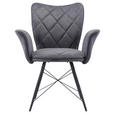 ARMLEHNSTUHL  in Webstoff  - Schwarz/Grau, Design, Textil/Metall (72/89/62cm) - Hom`in