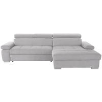 ECKSOFA in Velours Silberfarben  292/183 cm  - Silberfarben, Design, Holz/Textil (292/183cm) - Livetastic