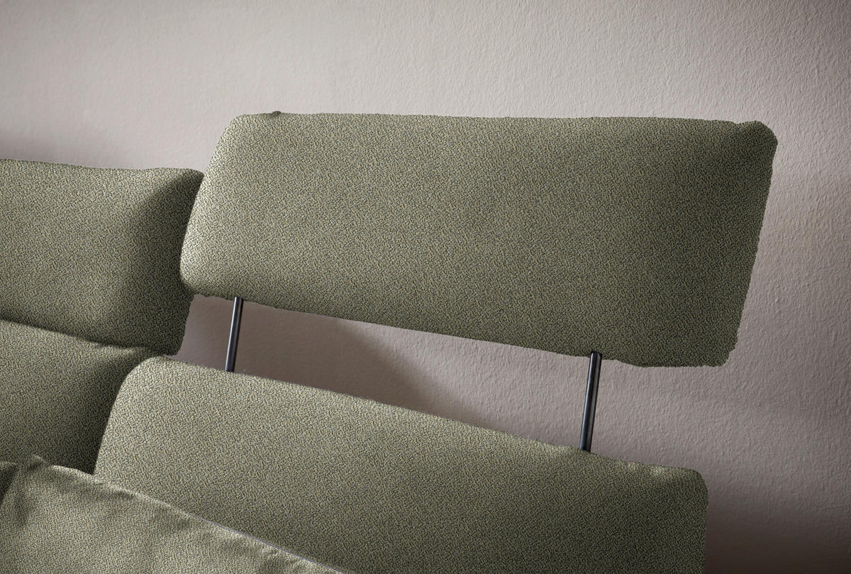 ECKSOFA in Flachgewebe Greige  - Greige/Schwarz, Design, Textil/Metall (152/259cm) - Dieter Knoll