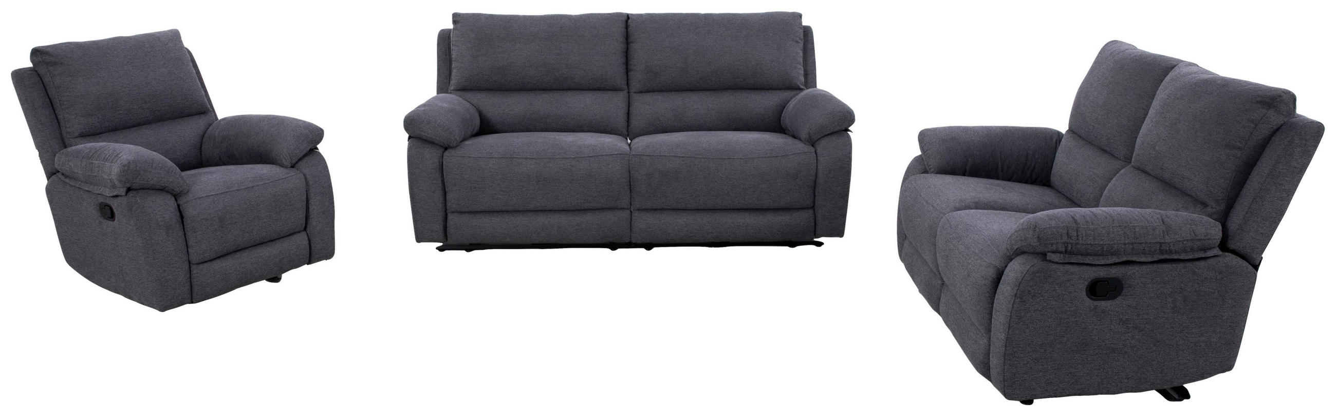 SOFFGRUPP i vävt tyg mörkgrå  - mörkgrå/svart, Klassisk, metall/trä - Based