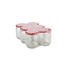EINMACHGLAS-SET - Transparent/Rot, Glas/Metall EINMACHGLAS-SET - Transparent/Rot, Glas/Metall