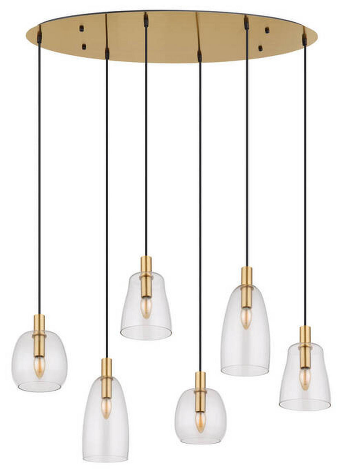 LAMPĂ SUSPENDATĂ 97/32,5/130 cm  - străveziu/alămiu, Konventionell, sticlă/metal (97/32,5/130cm) - Globo
