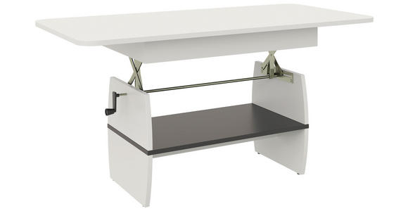 COUCHTISCH 95-125/60/51,5-61,5 cm Weiß  - Weiß, KONVENTIONELL, Holzwerkstoff (95-125/60/51,5-61,5cm) - Xora