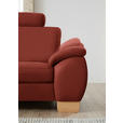 ECKSOFA in Mikrofaser Rot  - Wildeiche/Beige, KONVENTIONELL, Holz/Textil (236/286cm) - Voleo