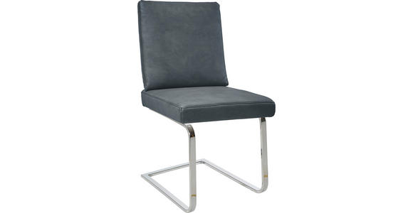 SCHWINGSTUHL in Stahl Mikrofaser - Chromfarben/Grau, Design, Textil/Metall (46/92/60cm) - Dieter Knoll