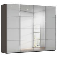 SCHWEBETÜRENSCHRANK 271/235/68 cm,  in Graphitfarben, Seidengrau, 4 Tür(en)  - Chromfarben/Seidengrau, Design, Glas/Holzwerkstoff (271/235/68cm) - Novel