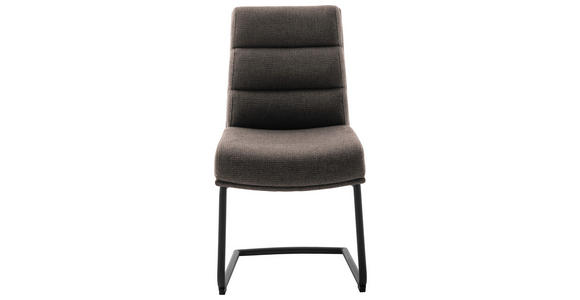 SCHWINGSTUHL  in Stahl Webstoff  - Schwarz/Cappuccino, Design, Textil/Metall (47/90/64cm) - Dieter Knoll