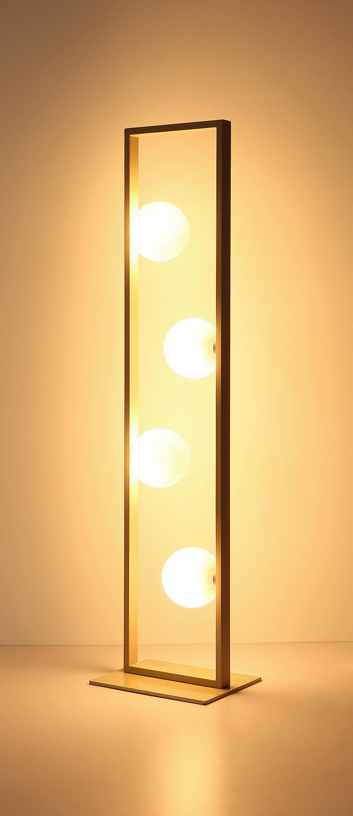 STEHLEUCHTE 28/20/110 cm    - Sandfarben/Weiß, Design, Glas/Kunststoff (28/20/110cm) - Globo