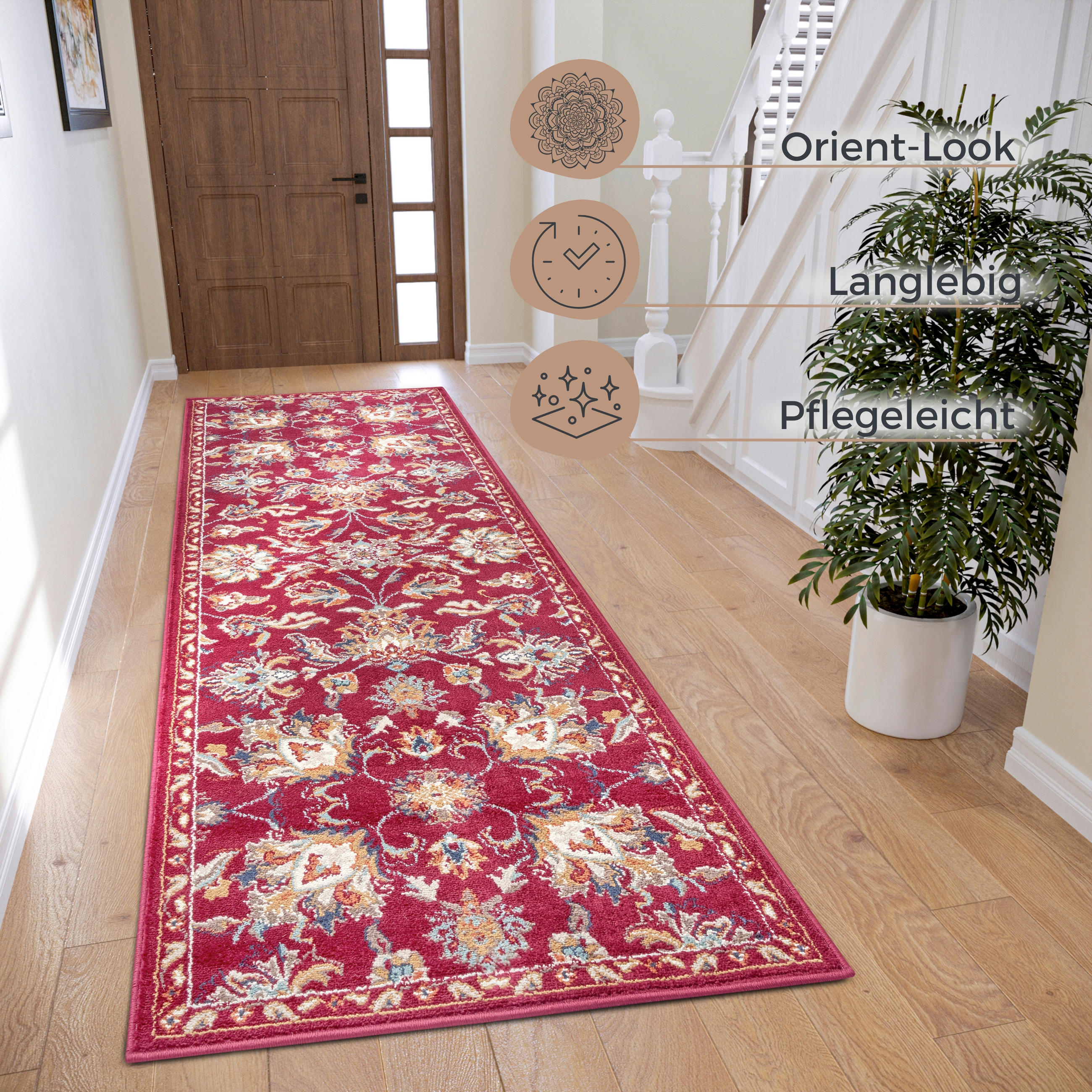 LÄUFER 80/240 cm Luxor  - Rot/Multicolor, Design, Kunststoff/Textil (80/240cm)