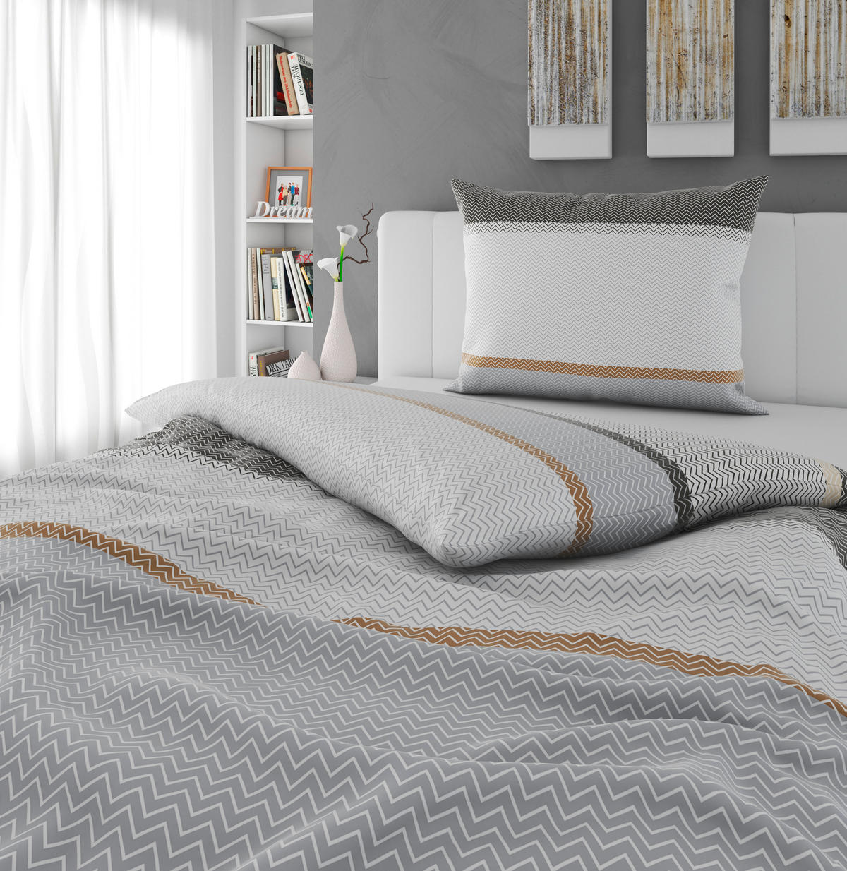 BETTWÄSCHE TANJA Satin 140/200 cm  - Grau, KONVENTIONELL, Textil (140/200cm) - Novel