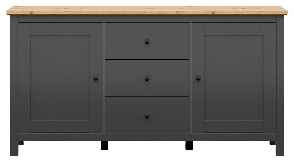 SIDEBOARD  in 186/96/44 cm  - Schwarz/Graphitfarben, Design, Holzwerkstoff/Kunststoff (186/96/44cm)