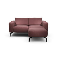Zweisitzer inkl. Hocker Chenille Rot  - Rot/Schwarz, Design, Textil/Metall (180/86/86-94cm) - SENSOO