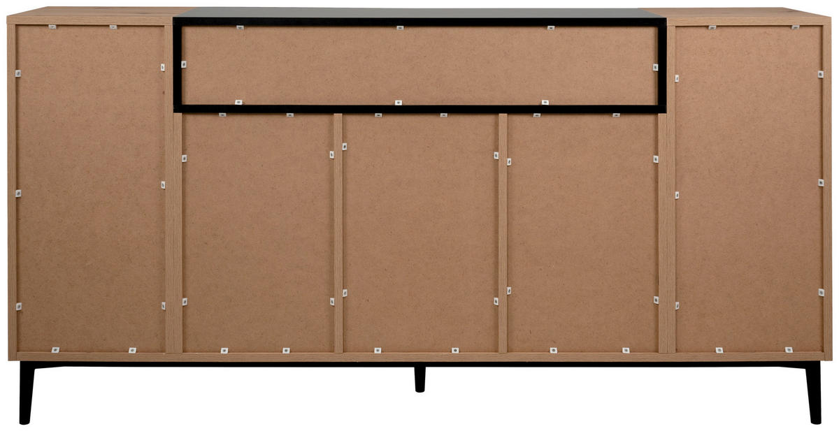 SIDEBOARD 180/90/42 cm Schwarz, Eichefarben  - Eichefarben/Schwarz, Konventionell, Holzwerkstoff/Kunststoff (180/90/42cm) - MID.YOU