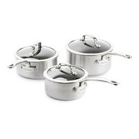 KOCHTOPFSET Premiere 3-teilig  - Grau Hochglanz, Basics, Glas/Metall - GreenPan