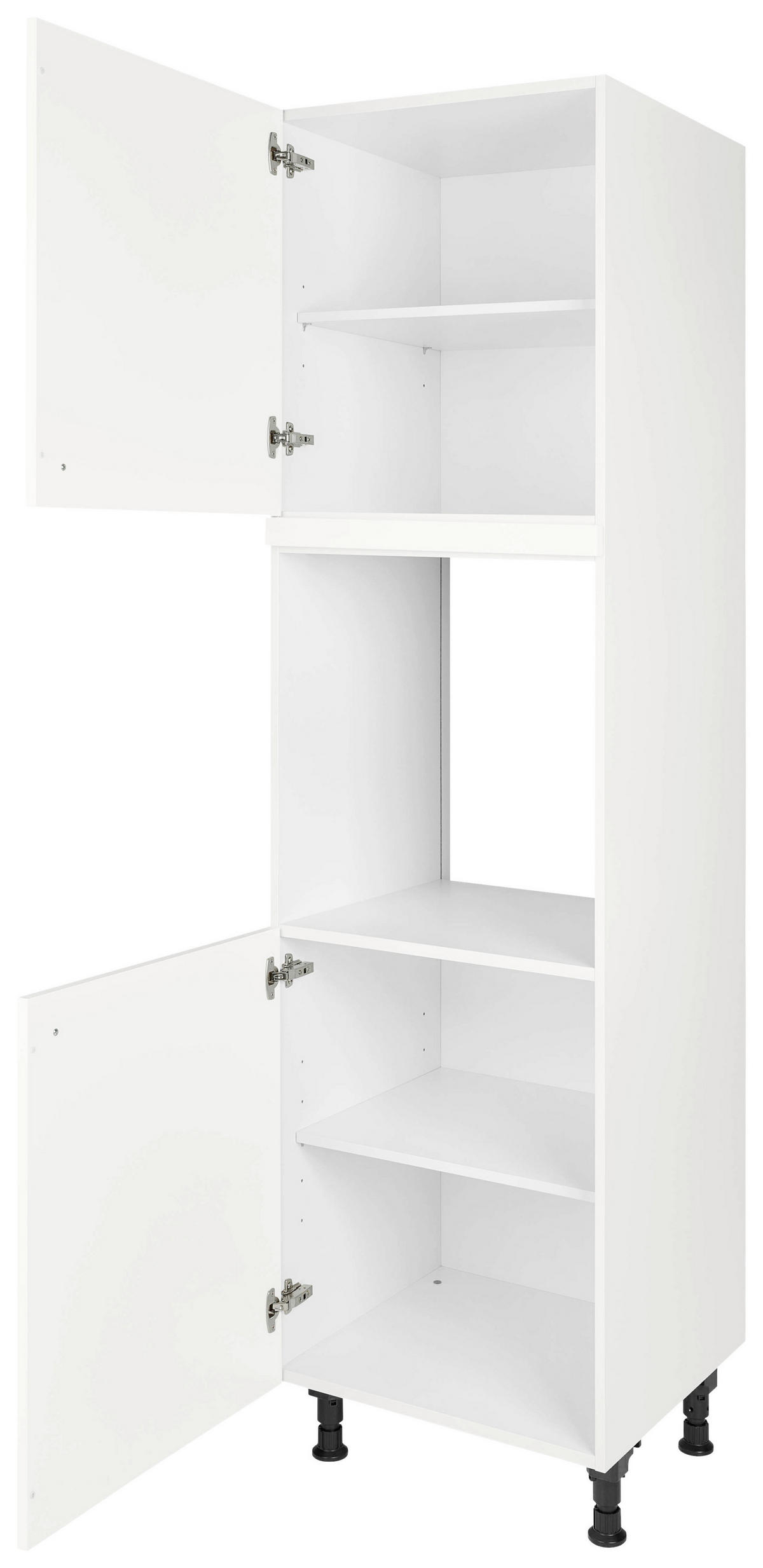 GERÄTEUMBAUSCHRANK 60/216,6/58 cm  in Weiß  - Schwarz/Weiß, MODERN, Holzwerkstoff/Metall (60/216,6/58cm) - Nobilia