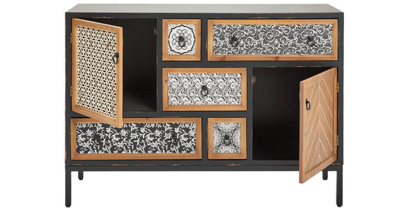 KOMMODE  in 120/84/38 cm  - Multicolor/Schwarz, ROMANTIK / LANDHAUS, Holz/Holzwerkstoff (120/84/38cm) - Landscape