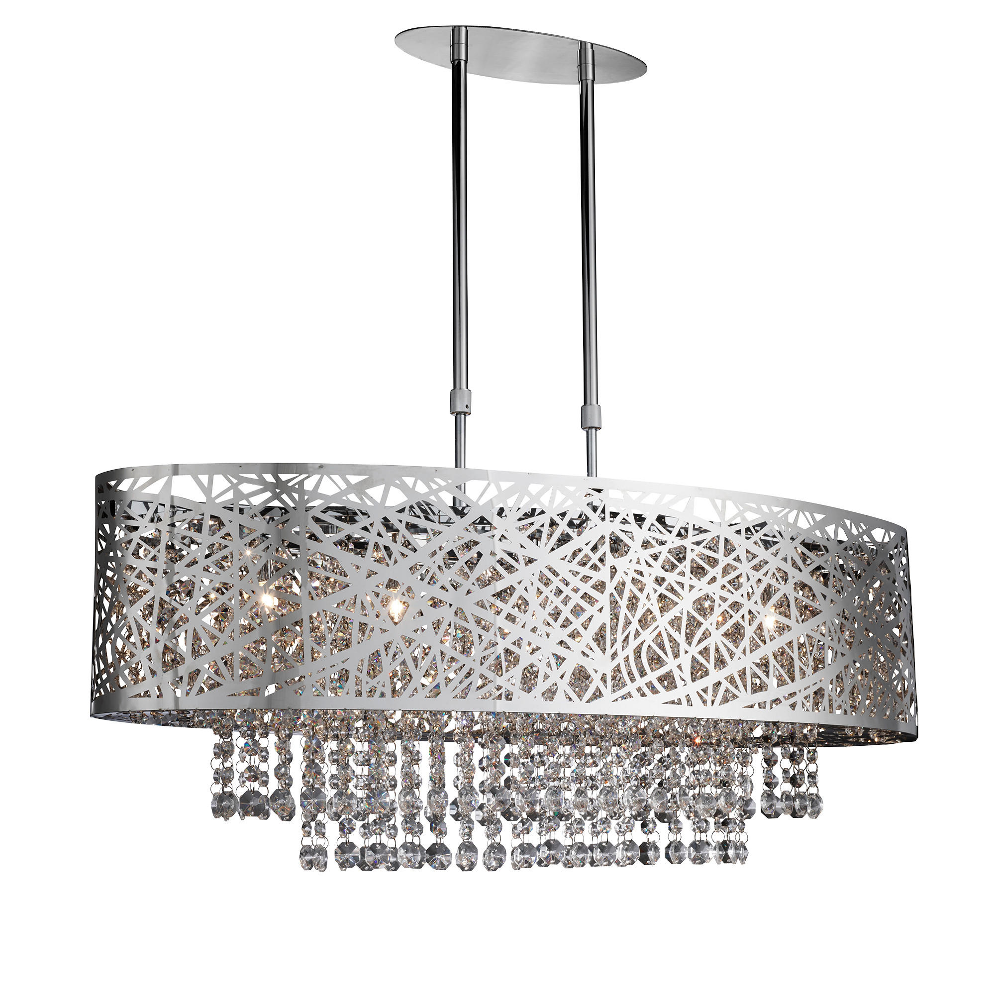 HÄNGELEUCHTE 81/30/55 cm  - Chromfarben, Design, Glas/Metall (81/30/55cm)