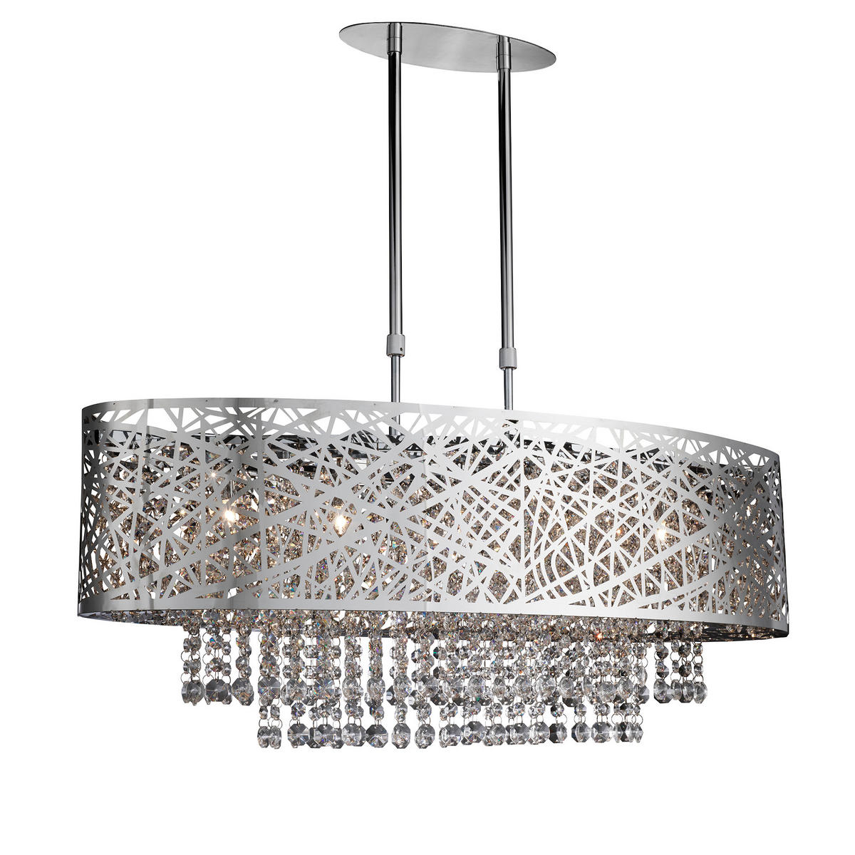 HÄNGLAMPA Mica 81/30/55 cm  - kromfärg, Modern, metall/glas (81/30/55cm)