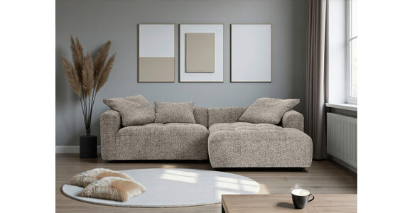ECKSOFA  in Chenille Braun  276/170 cm  - Schwarz/Braun, KONVENTIONELL, Kunststoff/Textil (276/170cm) - Carryhome