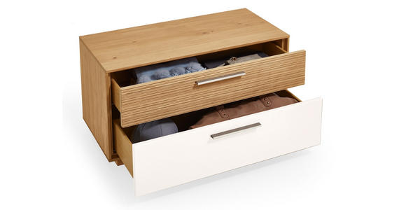 GARDEROBENBANK 86/45/40 cm - Eichefarben/Weiß, Design, Holz/Holzwerkstoff (86/45/40cm) - Novel