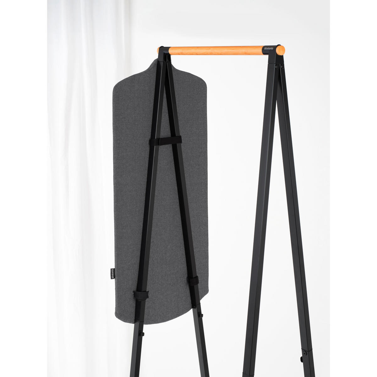 TÜR-DAMPFDECKE - Schwarz, Basics, Textil (42/97/1,8cm) - Brabantia