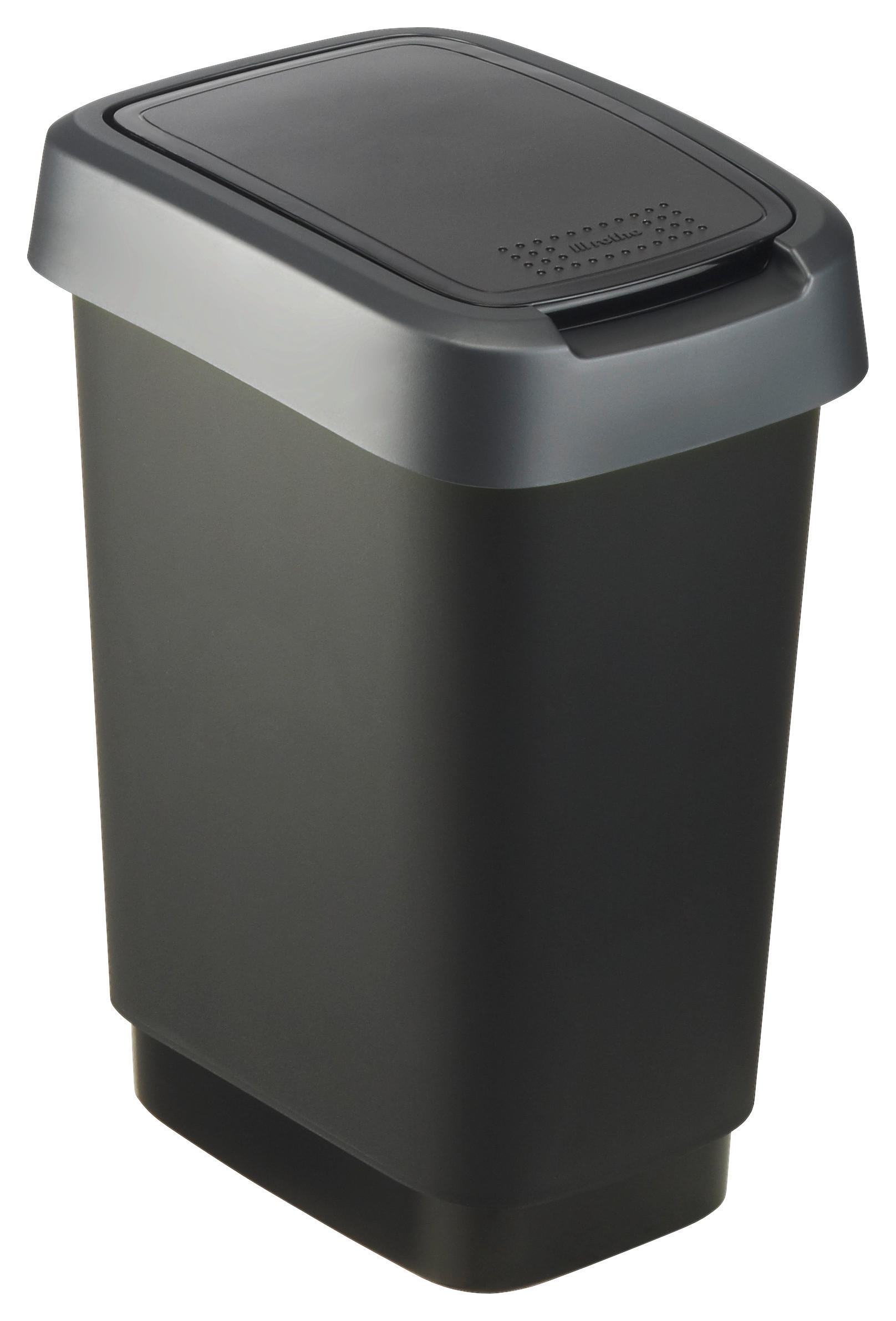 ABFALLEIMER TWIST 10 L  - Dunkelgrau/Schwarz, Basics, Kunststoff (24,8/18,1/33cm) - Rotho