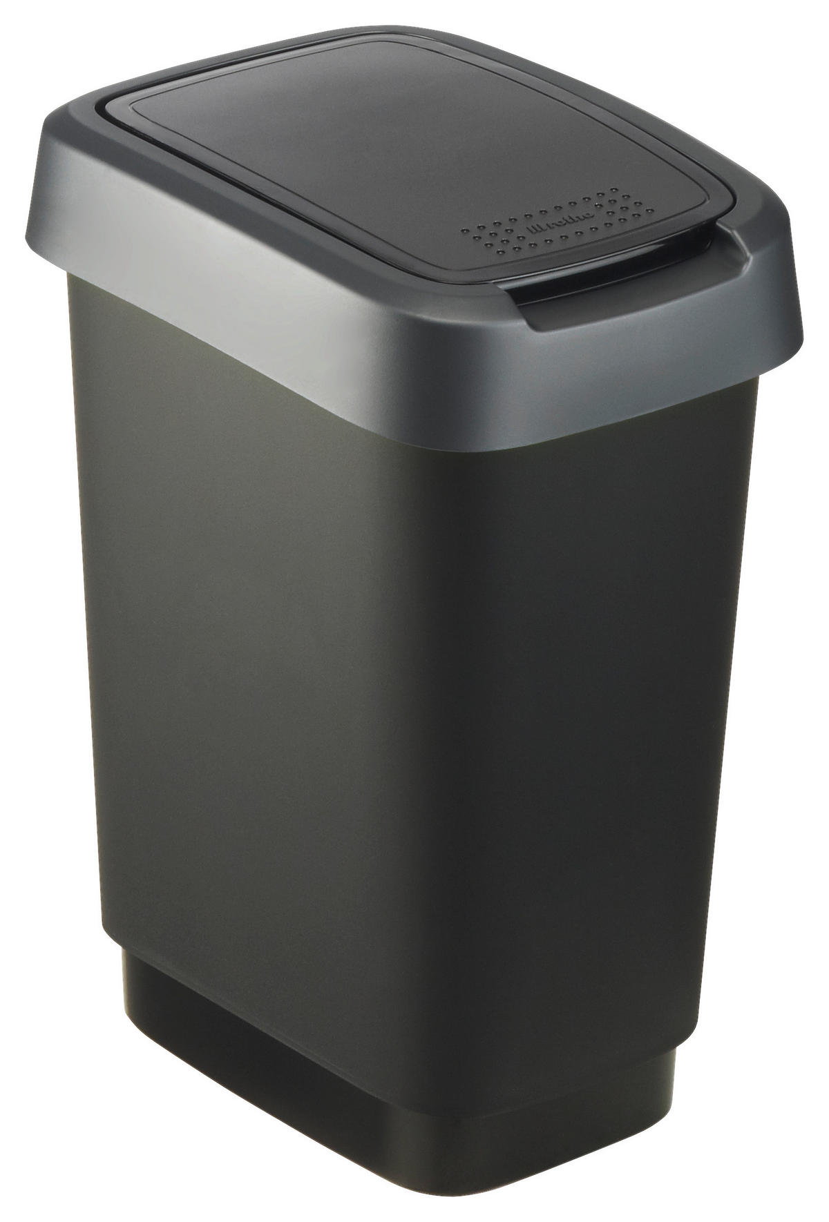 SZEMETESVÖDÖR 10 l  - fekete/sötétszürke, Basics, műanyag (24,8/18,1/33cm) - Rotho