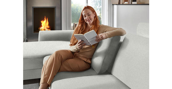 ECKSOFA  in Chenille, Flachgewebe Beige  175/316 cm  - Beige/Schwarz, Design, Textil/Metall (175/316cm) - Dieter Knoll