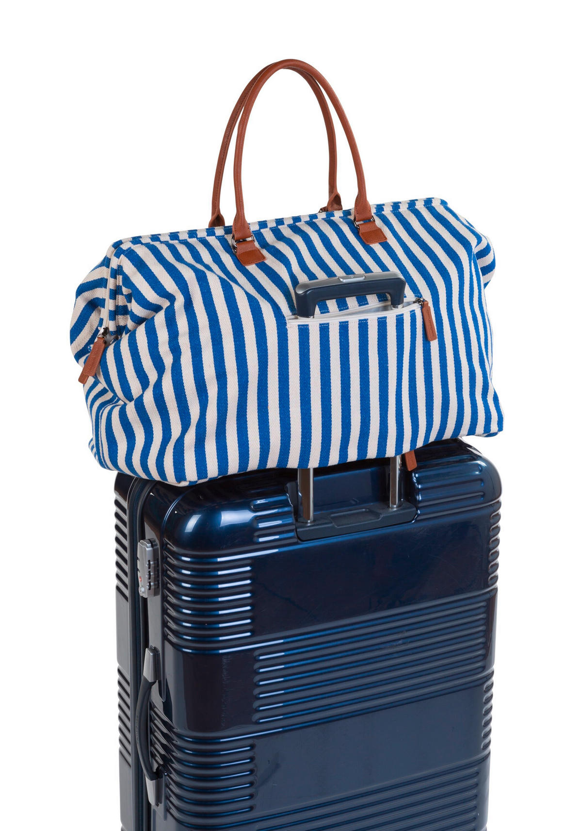 WICKELTASCHE Mommy Bag Blaue Streifen  - Weiß/Grau, KONVENTIONELL, Kunststoff/Textil (55/30/40cm) - Childhome