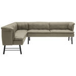 ECKBANK 188/274 cm  in Anthrazit, Taupe  - Taupe/Anthrazit, KONVENTIONELL, Leder/Metall (188/274cm) - Valnatura
