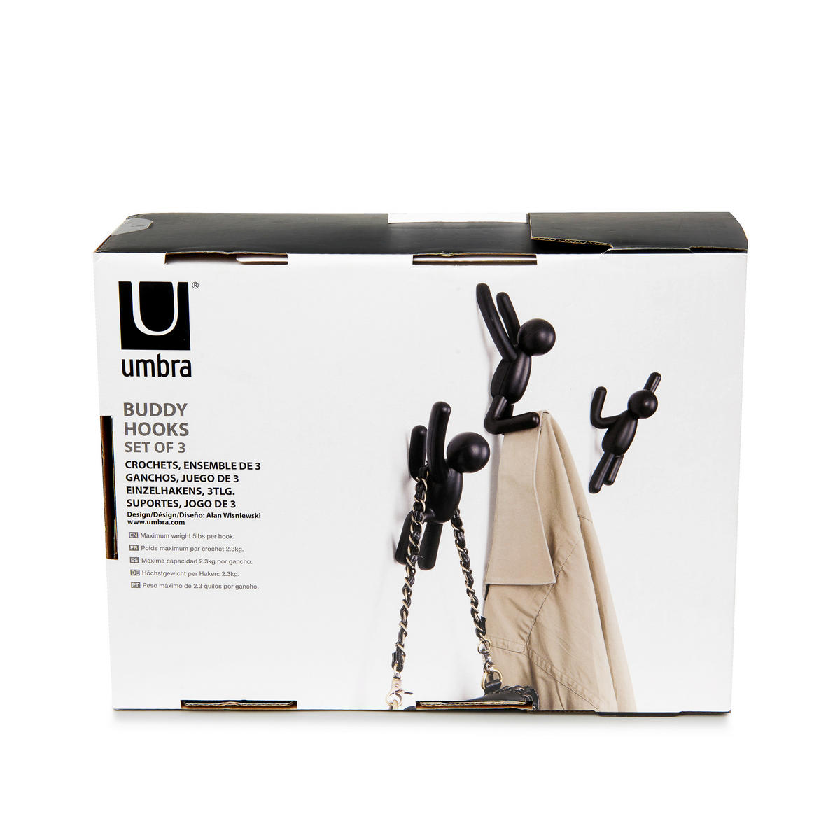 WANDGARDEROBE  in Schwarz  - Schwarz, Basics, Kunststoff (8/7/18cm) - Umbra
