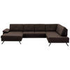 WOHNLANDSCHAFT in Mikrofaser, Lederlook Dunkelbraun  - Dunkelbraun/Schwarz, Design, Textil/Metall (345/220cm) - Beldomo System