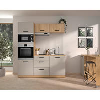 KÜCHENLEERBLOCK   in Beige, Beigebraun  - Beige/Beigebraun, Trend, Holzwerkstoff/Metall (180/211/60cm) - MID.YOU