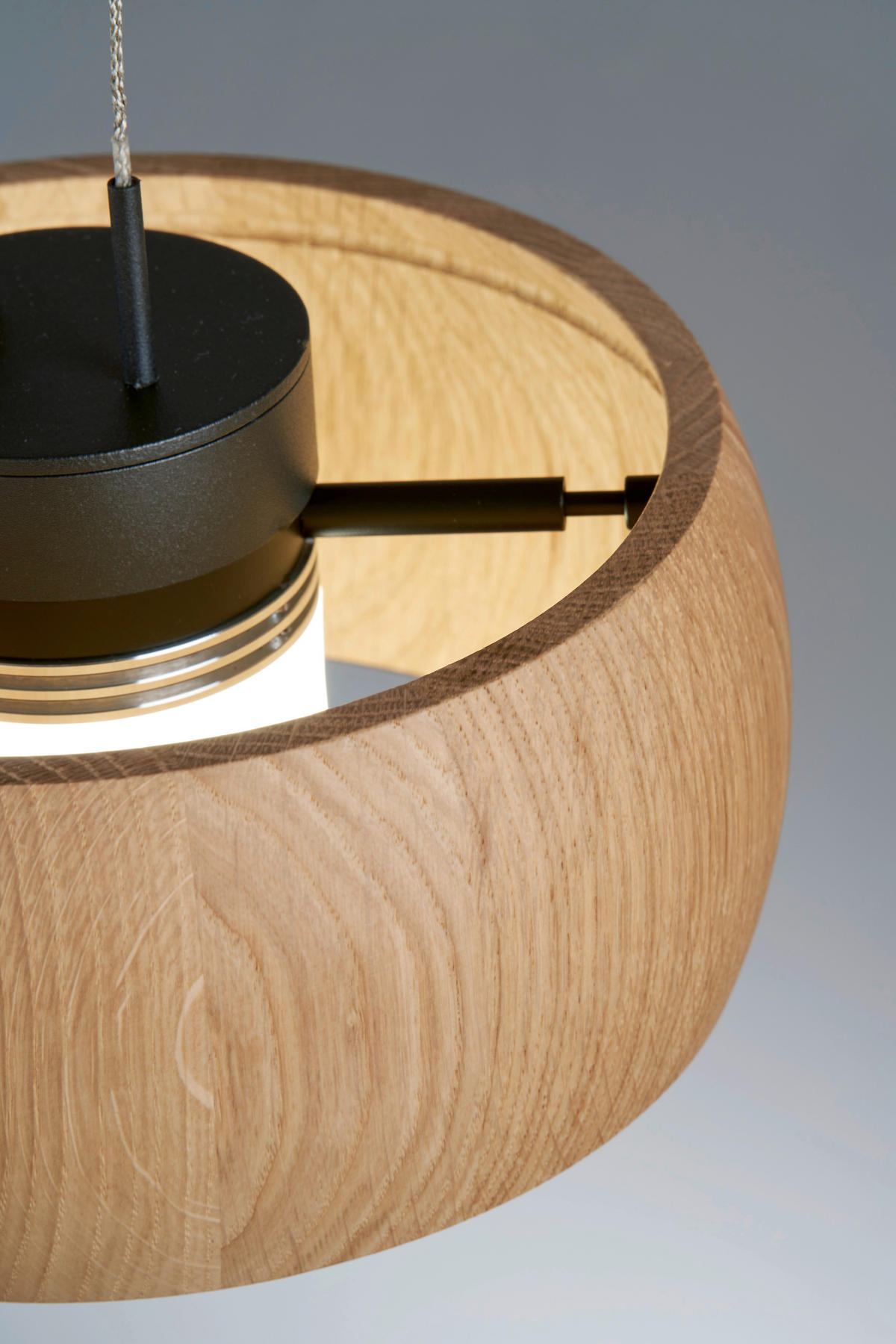 LED-HÄNGELEUCHTE 100/20/150 cm    - Schwarz, Natur, Holz/Metall (100/20/150cm) - Fischer & Honsel