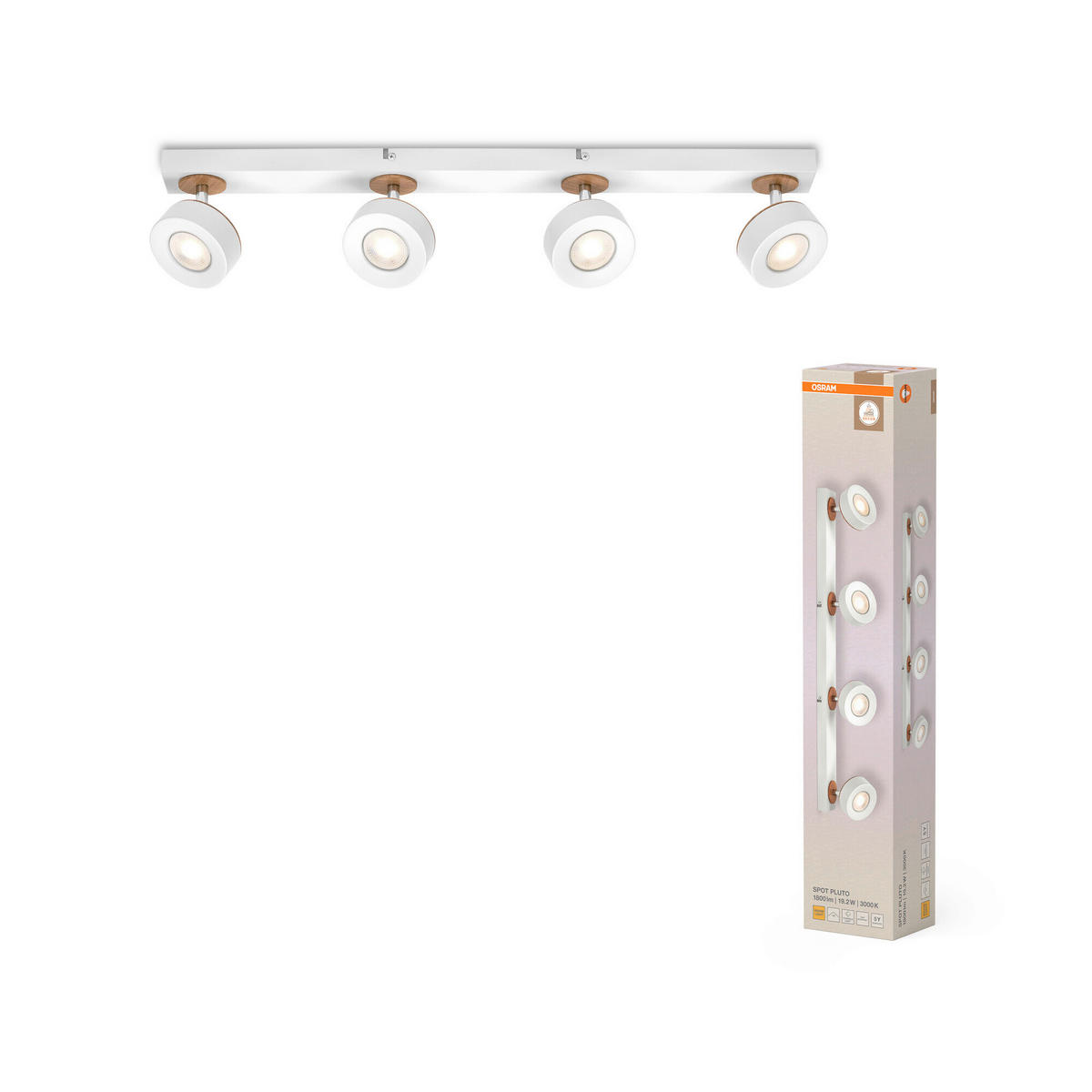 LED-STRAHLER 69,8/9/10,8 cm   - Weiß, Design, Holz/Kunststoff (69,8/9/10,8cm) - Osram