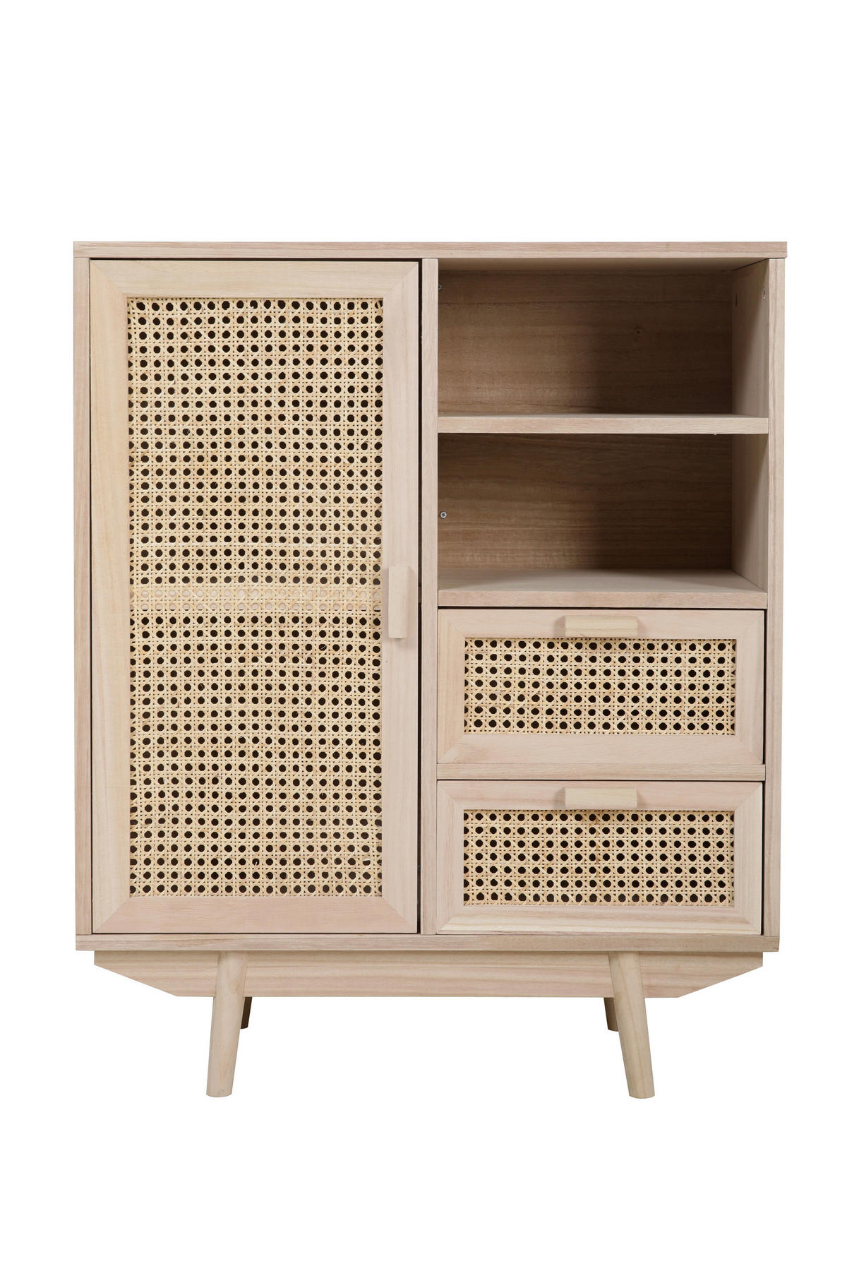 ŠIROKÁ KOMODA, paulovnie, ratan, přírodní barvy, 70/85/36 cm - přírodní barvy, Design, dřevo/kompozitní dřevo (70/85/36cm) - Livetastic
