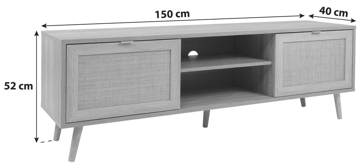 LOWBOARD  in 150/52/40 cm  - Sonoma Eiche, Natur, Holzwerkstoff (150/52/40cm) - MID.YOU
