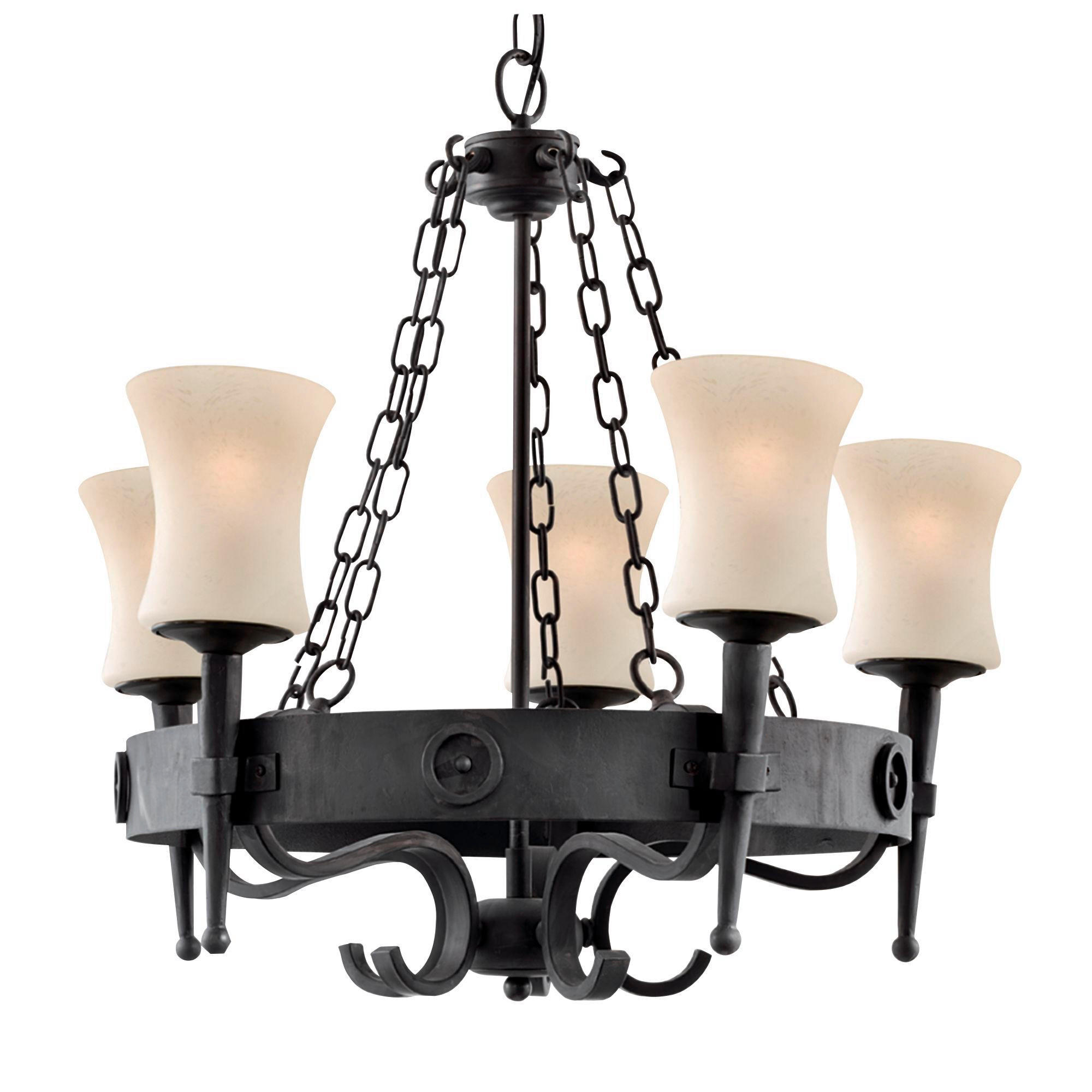 DECKENLEUCHTE Cartwheel 63/58 cm   - ROMANTIK / LANDHAUS, Glas/Metall (63/58cm) - Searchlight