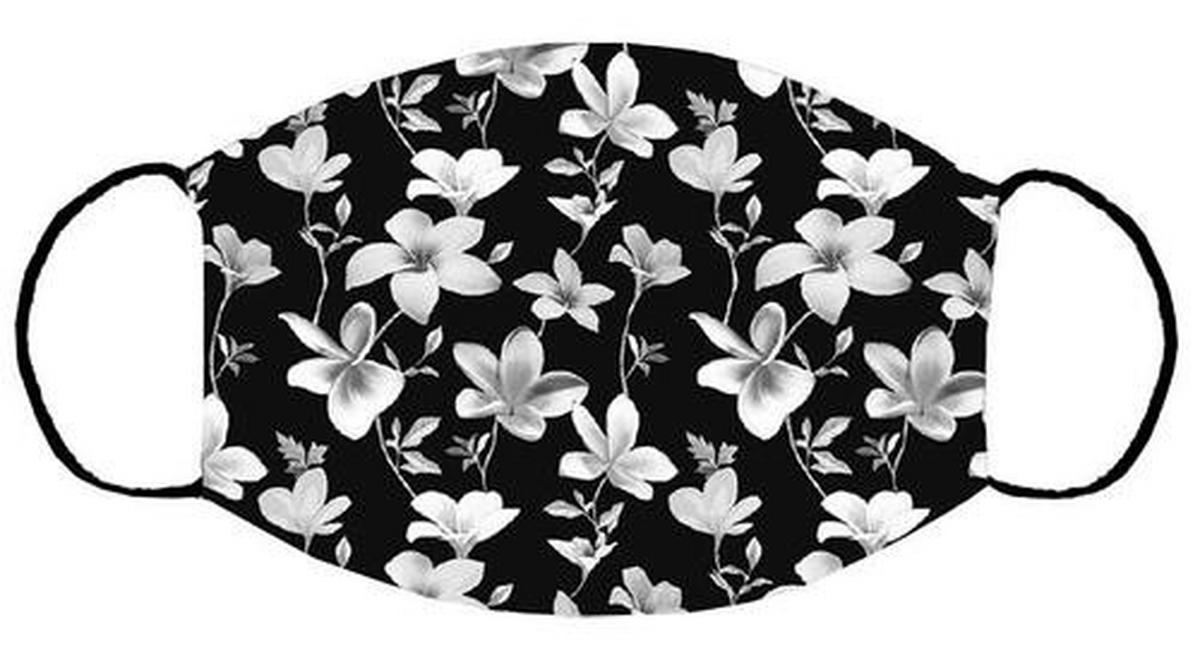 Mund-Nasen-Maske, 2er Set  - Weiss/Schwarz, Basics, Textil (13/25cm)