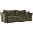 BOXSPRINGSOFA in Chenille Dunkelgrün  - Dunkelgrün/Schwarz, MODERN, Kunststoff/Textil (235/95/108cm) - Hom`in