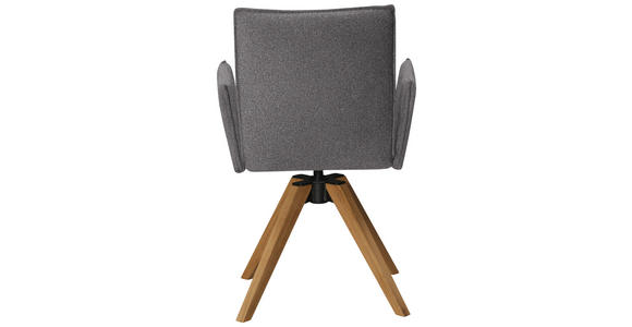 ARMLEHNSTUHL in Samt - Eichefarben/Grau, KONVENTIONELL, Holz/Textil (64/91/61cm) - Moderano