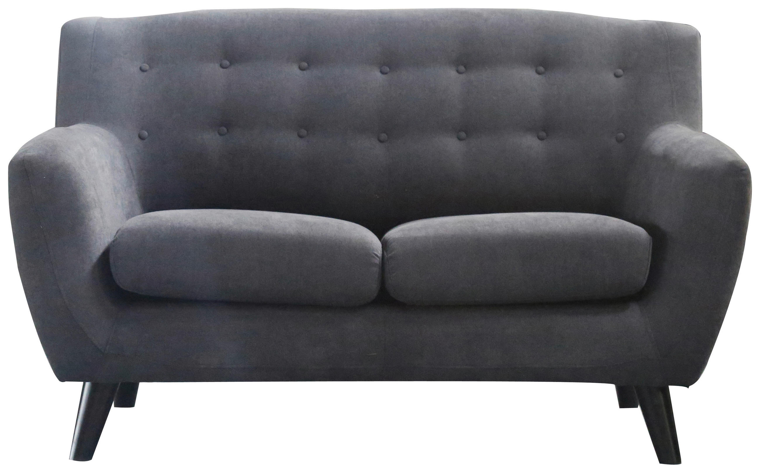 Thumbnail - Mid.you 2-Sitzer-Sofa, Schwarz, Dunkelgrau, Textil, Kautschukholz, massiv, 134x82x80.5 cm, Wohnzimmer, Sofas & Couches, ...