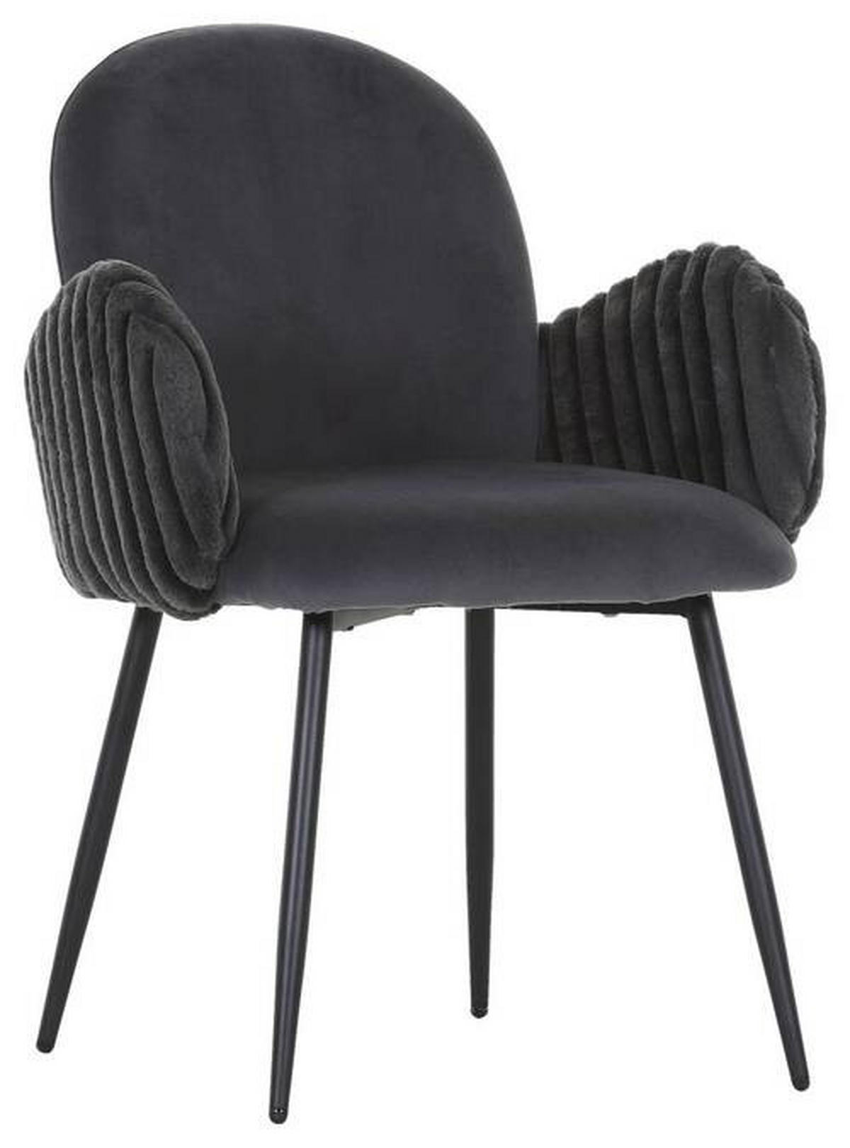 ŽIDLE S PODRUČKAMI, samet, plyš, černá - černá, Design, kov/textil (63/83/62cm) - Landscape