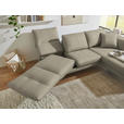 ECKSOFA  in Flachgewebe Sandfarben  255-365/175-224 cm  - Sandfarben/Schwarz, Design, Textil/Metall (255-365/175-224cm) - Dieter Knoll