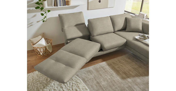 ECKSOFA  in Flachgewebe Sandfarben  255-365/175-224 cm  - Sandfarben/Schwarz, Design, Textil/Metall (255-365/175-224cm) - Dieter Knoll