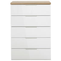 KOMMODE  in 69/101/44 cm  - Weiß Hochglanz/Schwarz, Basics, Holzwerkstoff/Kunststoff (69/101/44cm) - Carryhome