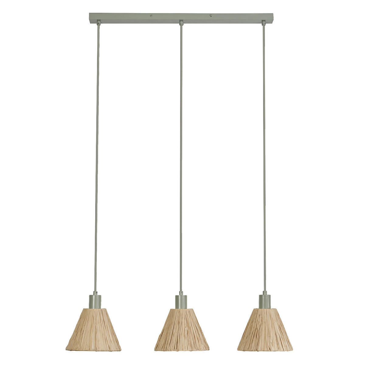 HÄNGELEUCHTE 84.5/20/125 cm  - Natur, Naturmaterialien/Metall (84.5/20/125cm) - Osram