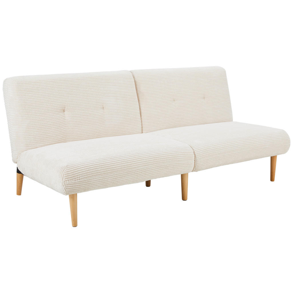 Thumbnail - Carryhome Schlafsofa, Beige, Textil, Birke, vollmassiv, 3-Sitzer, 184x80x87 cm, Bsci, Relaxfunktion, Liegefunktion, Wohn...