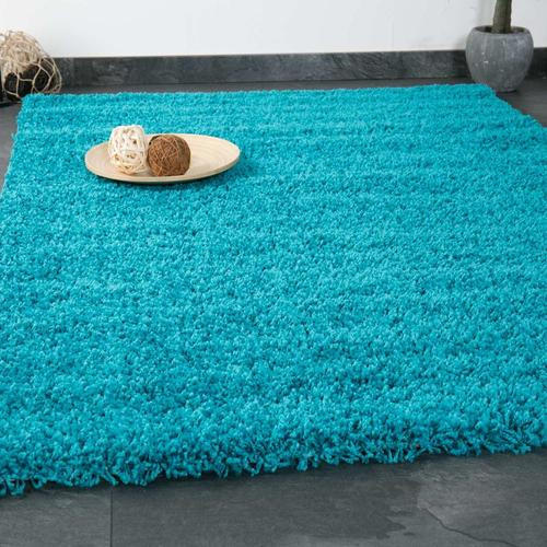 Hochflor Teppich Türkis Prime 200x280 cm